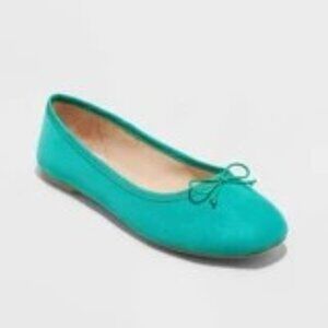 Women's Jackie Ballet Flats with Memory Foam Insole - A New Day™ Green 10